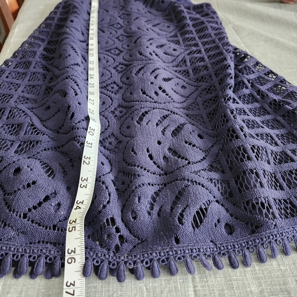 Lilly Pulitzer Mango Shift Dress True Navy Leafy Palm Lace Size M Sleeveless - Picture 12 of 12